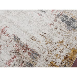 Savannah Cherene Red 2 ft. x 3 ft. Modern Abstract Polyester Blend Area Rug