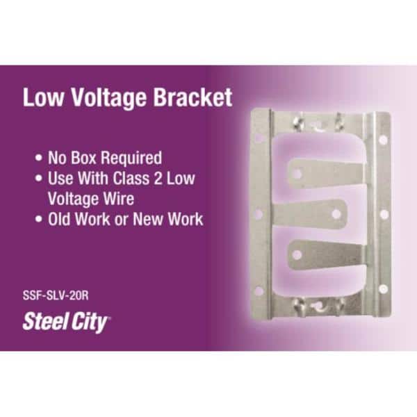 2 in. x 3-3/4 in. Universal Low-Voltage Mounting Plate - Box/Conduit/Fitting Accessory (SSF-SLV-20R)
