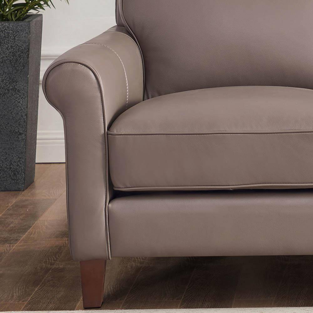 Laguna 84'' Brown Leather Lawson Sofa with Rolled Arms