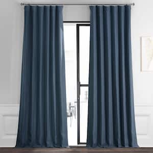 Summit Geo 40 x 84 Thermal Insulated Single Panel Rod Pocket Light Blocking Curtains for Living Room ECLIPSE DraftStopper Room Darkening Curtains for Bedroom Blue