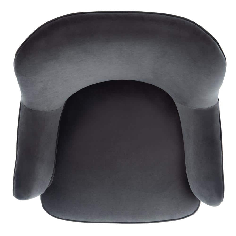 Arlyss Black Velvet Mid-Century Modern Accent Chair