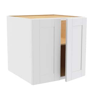 Washington Vesper White Plywood Shaker Assembled Wall Kitchen Cabinet Soft Close 24 W in. 24 D in. 24 in. H