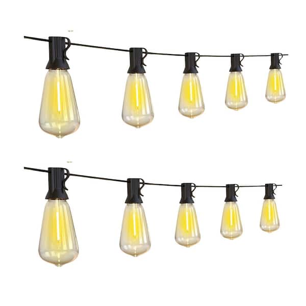 50 Lights 100 ft. Outdoor Edison Plug-in LED String Light, 2700K Dimmable, 52-Shatterproof Vintage Bulb, Waterproof