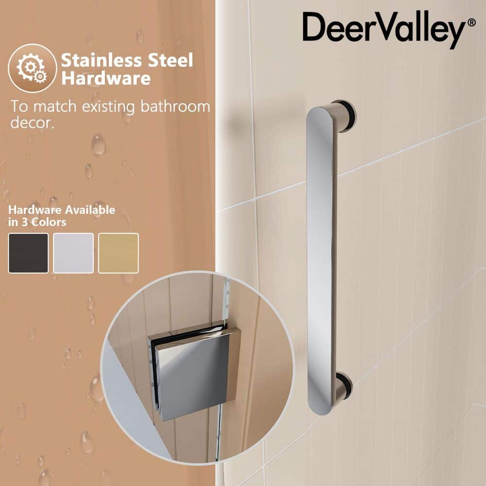 Concord 60" Frameless Sliding Shower Door with Chrome Finish