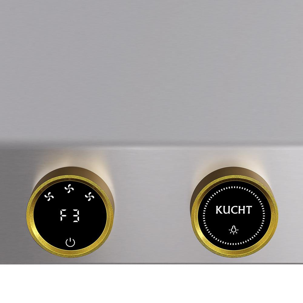 36-Inch Stainless Steel Under Cabinet Range Hood with Gold Accents
