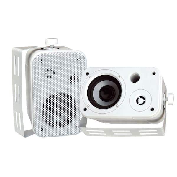 Pyle 3.5 in. Indoor/Outdoor Waterproof On-Wall Speakers (White) (Pair)-DISCONTINUED