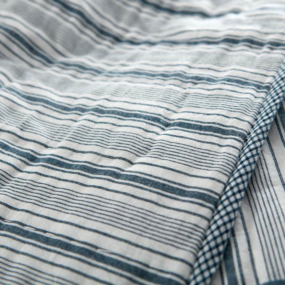 Sawyer Mill Blue and White Cotton King Reversible Quilt Set