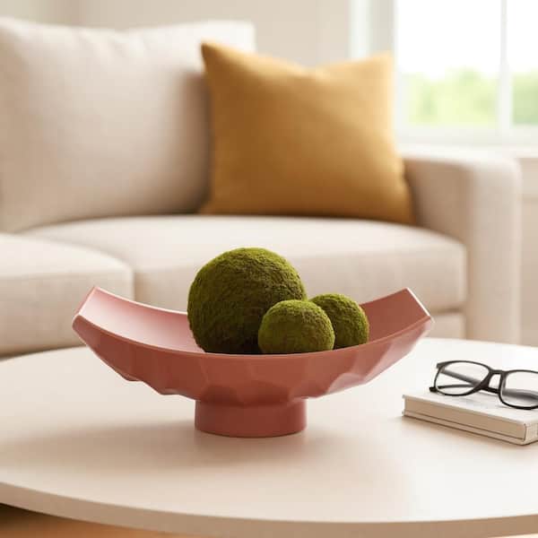 Quinlan Red Porcelain 17 in. Decorative Tray