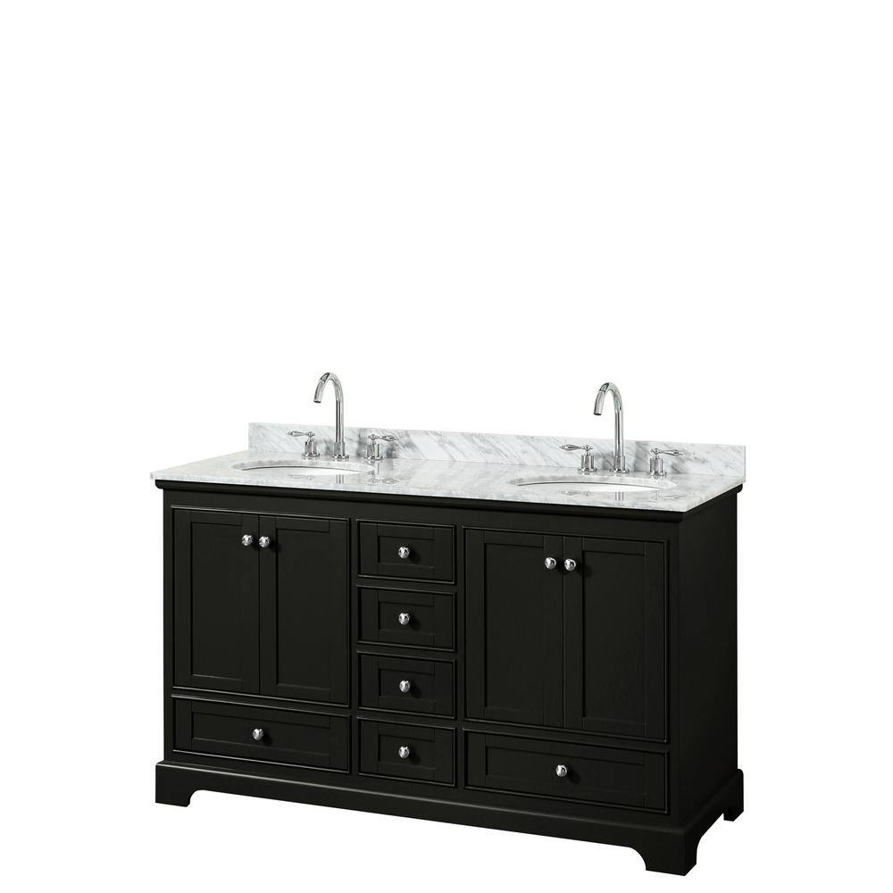 Wyndham Collection Deborah 60 in. Double Bathroom Vanity in Dark