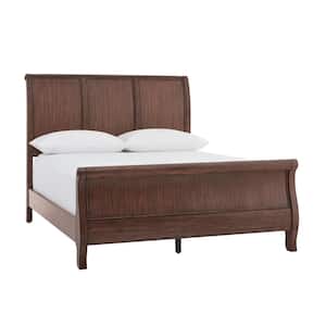 Beckford Walnut Finish King Classic Sleigh Bed (80 in. W x 54 in. H)