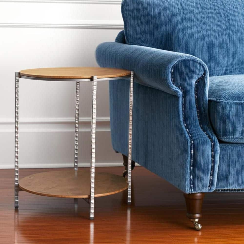 20 in. Brown Round Manufactured Wood End Table