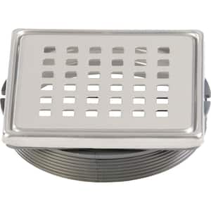Tilux 4 in. x 4 in. Stainless Steel Adjustable Drain Cover in Chrome