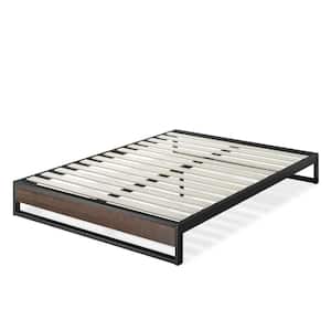 GOOD DESIGN Winner Suzanne Grey Wash Queen 10 in. Bamboo and Metal Platforma Bed Frame