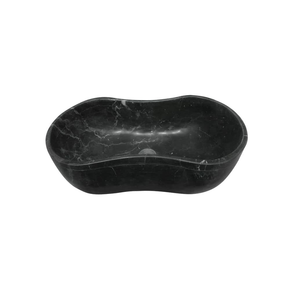 23.6 in. Organic Wavy Shape Vessel Bathroom Sink Luxury Natural Marble Vessel Sink in Dark Gray price history on PriceWatchPro