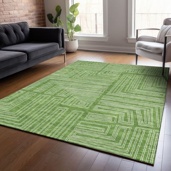 Chantille Machine Washable Indoor/Outdoor Abstract ACN1045 Green 2 ft. 6 in. x 3 ft. 10 in. Area Rug