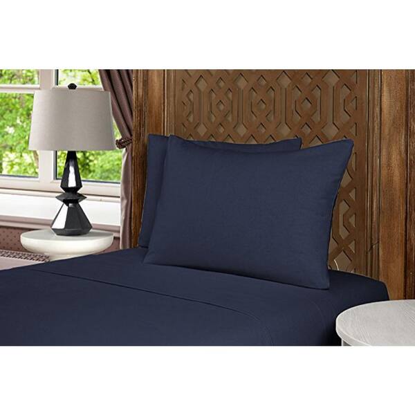 Unbranded Mhf Home 4-Piece Navy Solid Full Sheet Set