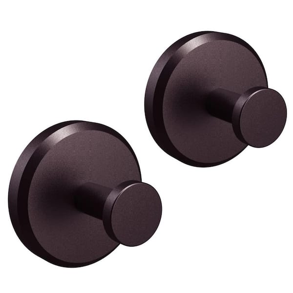 NVNOO Waterproof Bath Robe Hooks Holder for Hanging up to 15 lb. for Shower, Bathroom, Kitchen, Glass Door, Brown (2-Pack)
