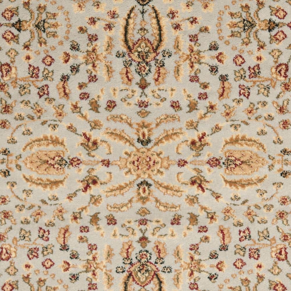 Lyndhurst Grey and Beige Floral Synthetic Area Rug 4' x 6'