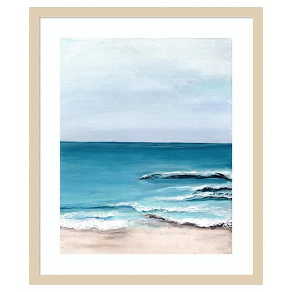Amanti Art Oceanside View I by Marcy Chapman 21 in. W x 25 in. H. Wood Framed Wall Art Print Framed in Brown