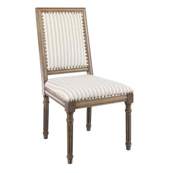 Unbranded Marais Stripe Side Chair in Ivory