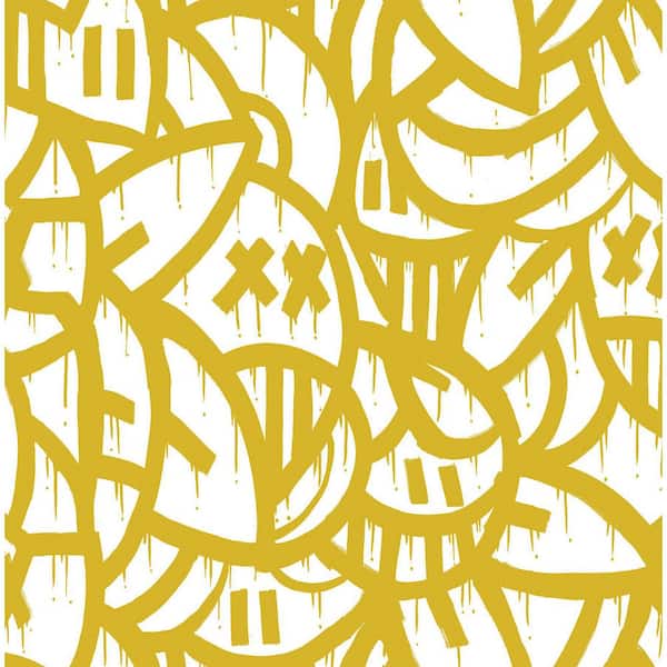 ARM OF CASSO Yellow Bold Arrangements Peel and Stick Wallpaper Sample
