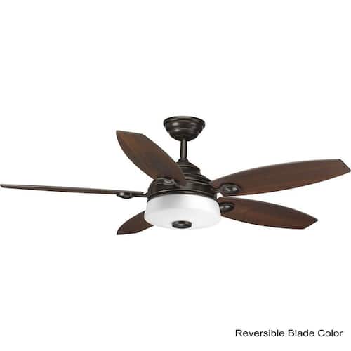 Graceful 54 in. Indoor Integrated LED Antique Bronze Global Ceiling Fan with Remote for Living Room and Bedroom Ceiling Fans With Lights