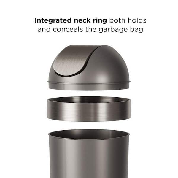 Swing-Top 16.5-Gal. Kitchen Trash Large, Garbage Can for Indoor, Outdoor or Commercial Use, Pewter