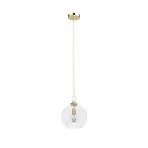High Oaks 1-Light Alturas Gold Globe Pendant Light with Clear Seeded Glass Shade