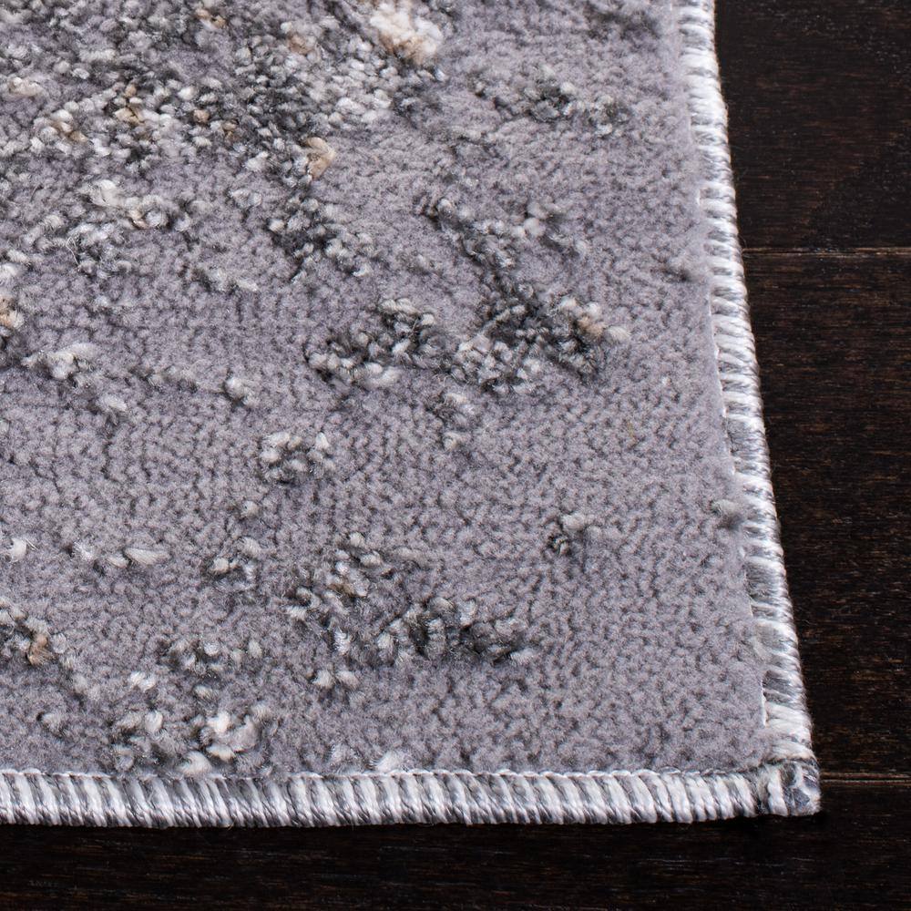 Abstract Elegance 9' x 12' Gray Hand-Knotted Synthetic Rug