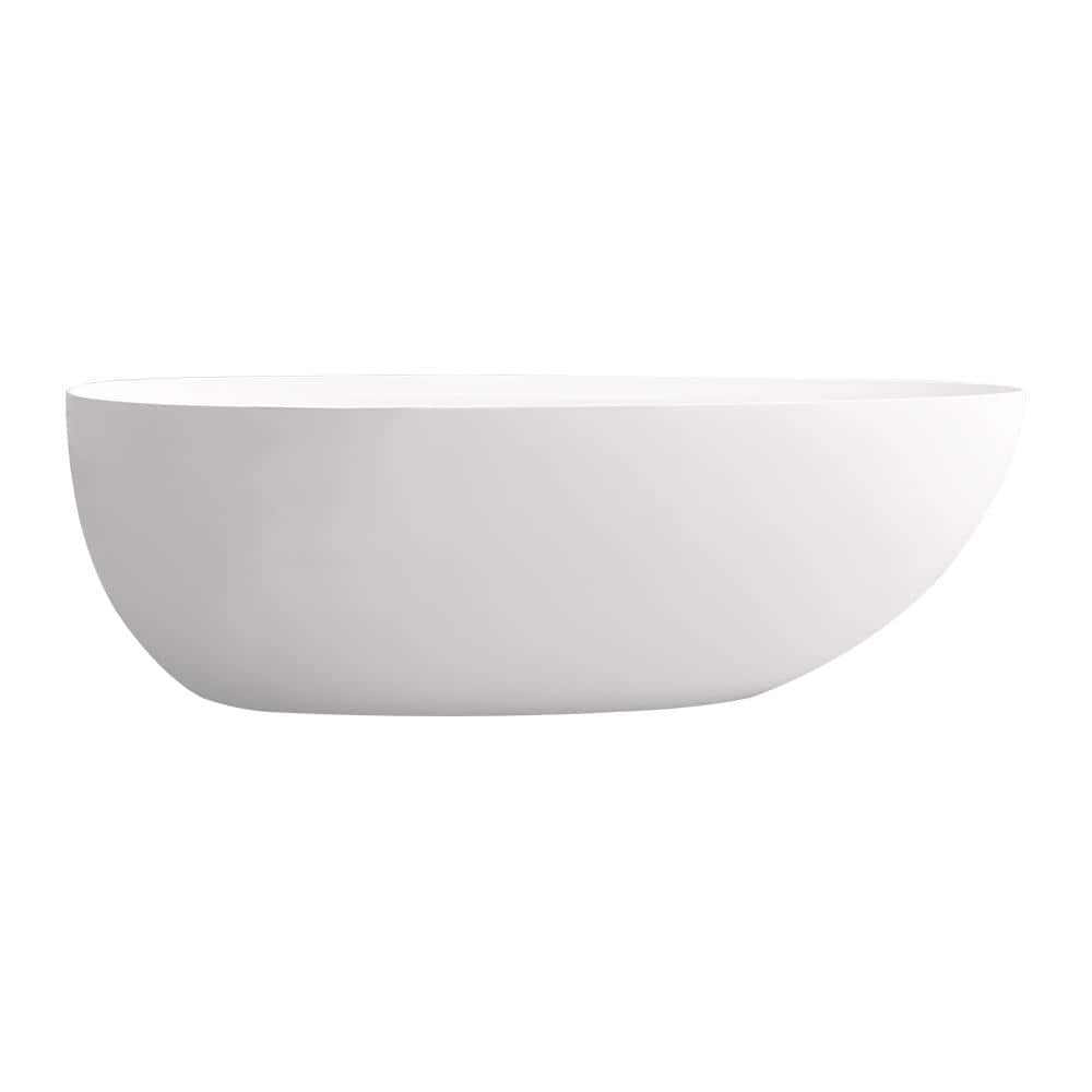 59 in. x 34 in. Soaking Bathtub Convertible Drain in White