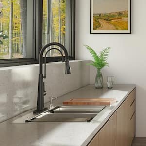 33 in. Top Mount Drop-In Double Bowl 18-Gauge Stainless Steel Kitchen Sink with Faucet