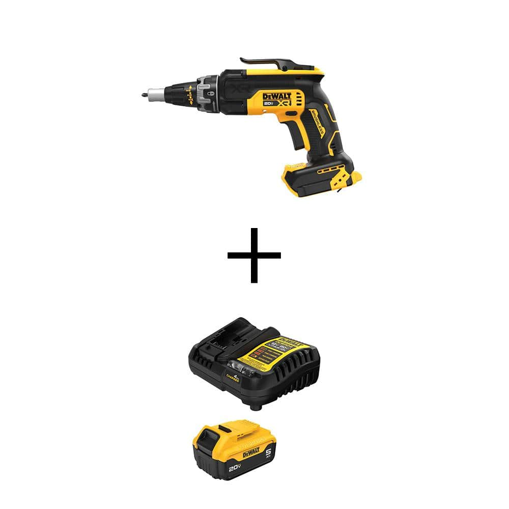 20V MAX XR Lithium-Ion Cordless Brushless Screw Gun with 20V MAX XR 5.0 Ah Battery Pack and Charger -  DEWALT, DCF630BWDCB205C