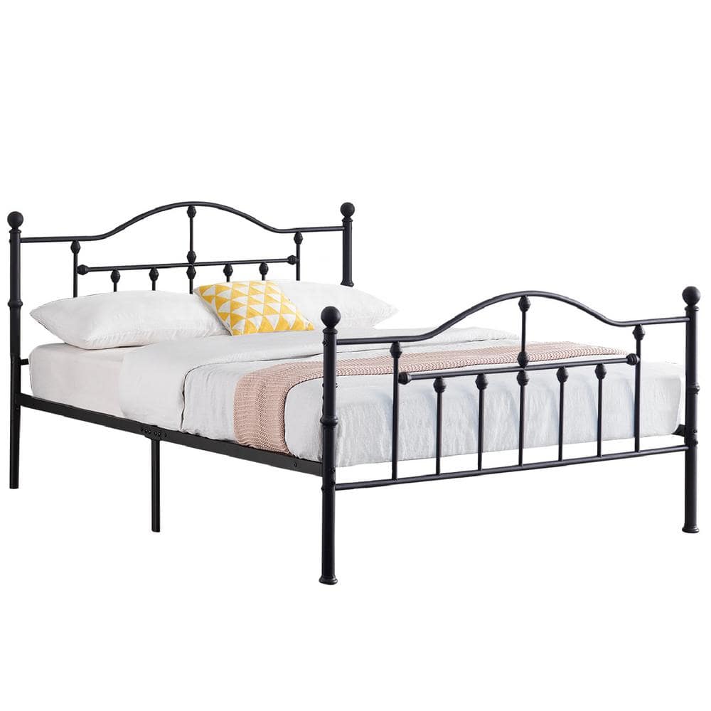 VECELO Platform Bed Frame, Black Metal Frame Queen Size Platform Bed ...