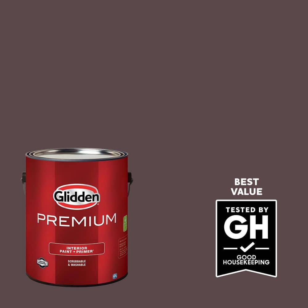 Glidden Premium 1 gal. PPG1047-7 Carob Chip Satin Interior Latex