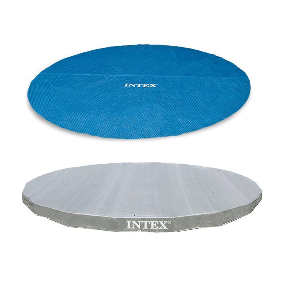 18 ft. Round Easy Set Solar Vinyl Cover with 18 ft. Debris Cover for Swim Pools