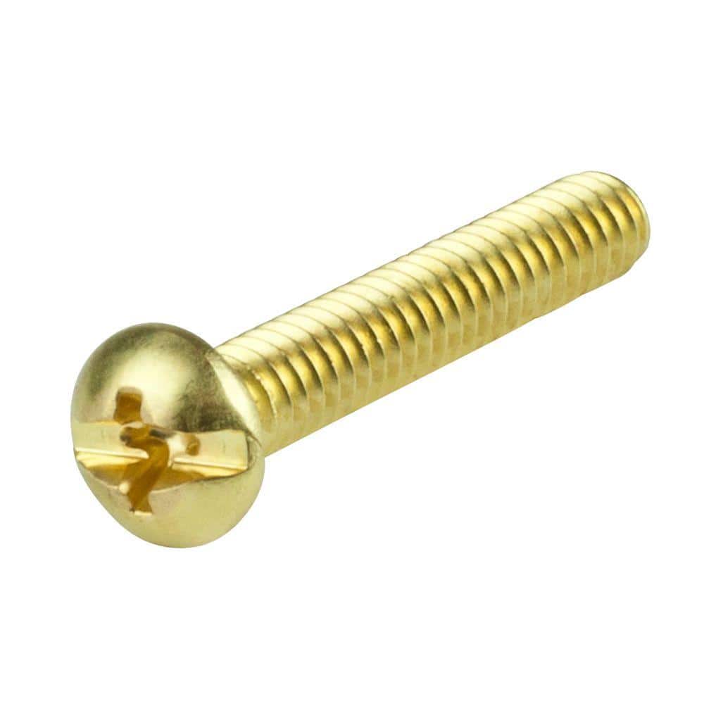 Brass Machine Screw, Slotted Round Head, 6-32 - Reliable Fasteners