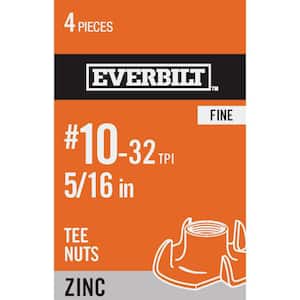 #10-32 Zinc Plated Tee Nut (4-Pack)