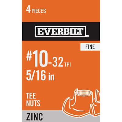 #10-32 Zinc Plated Tee Nut (4-Pack)
