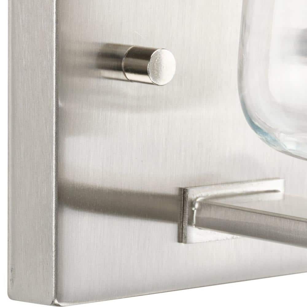 Brushed Nickel Cylinder Wall Sconce with Clear Glass Shade