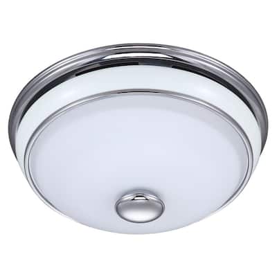 Abbey Decorative 90 CFM Bathroom Ventilation Exhaust Fan with Lighting, Chrome and Porcelain