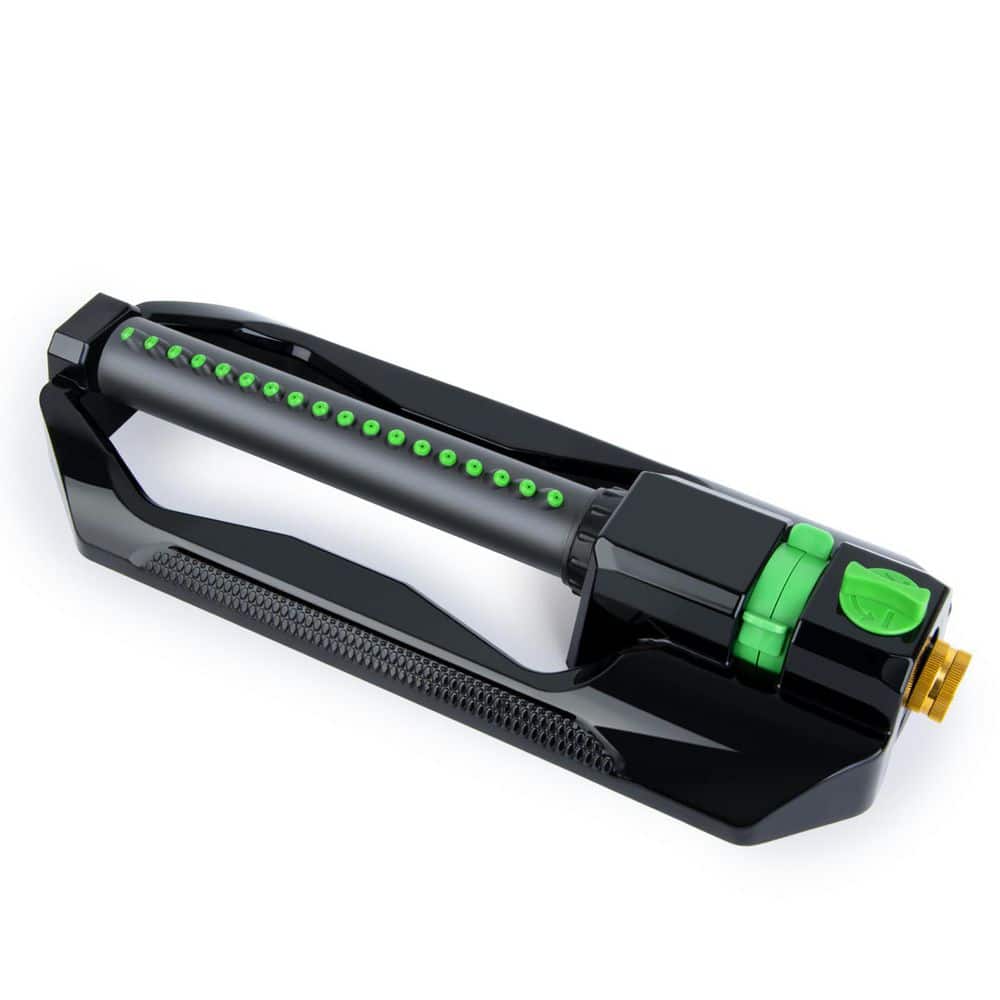 Green Oscillating Sprinkler with Metal Base, 18 Nozzles, 360° Rotatable Inlet for Up to 3,600 Sq. Ft. price history on PriceWatchPro