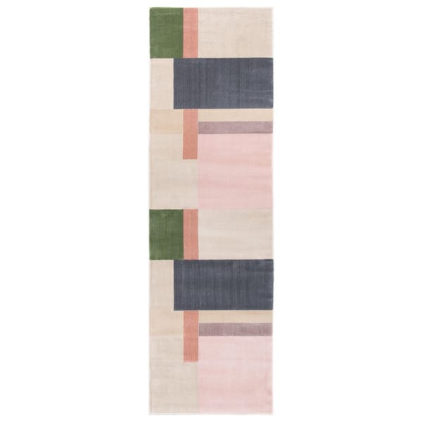 Orwell 2 ft. x 5 ft. Ivory/Charcoal Abstract Geometric Runner Rug