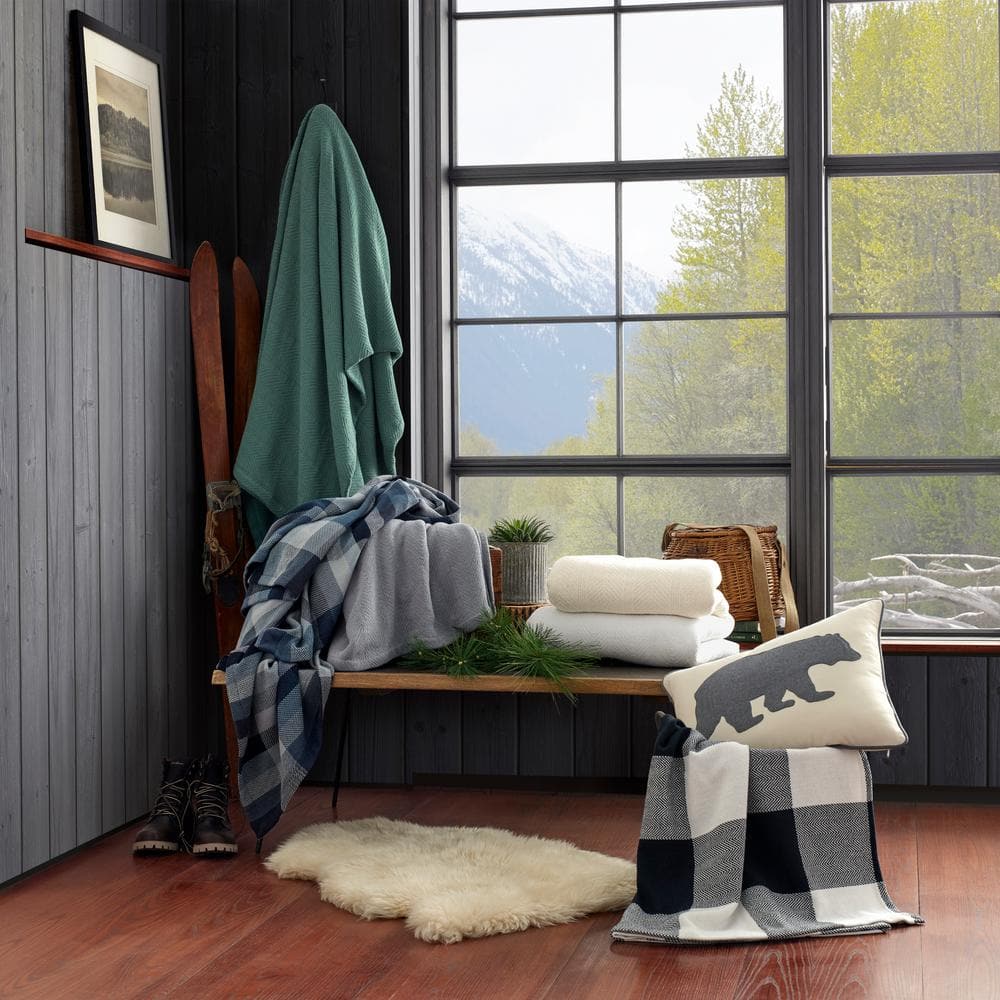 Windsor Stripe Blue Cotton Full/Queen Blanket