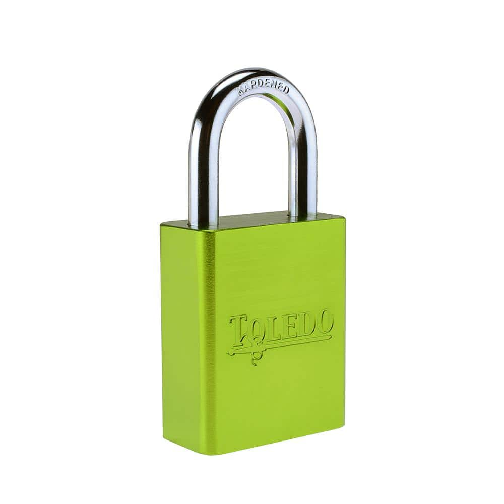 TOLEDO Black solid aluminum 50 mm Keyed Padlock in Green with short ...