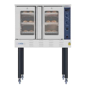 Full Size Single Deck Commercial Natural Gas Convection Oven 54,000 BTU With Casters