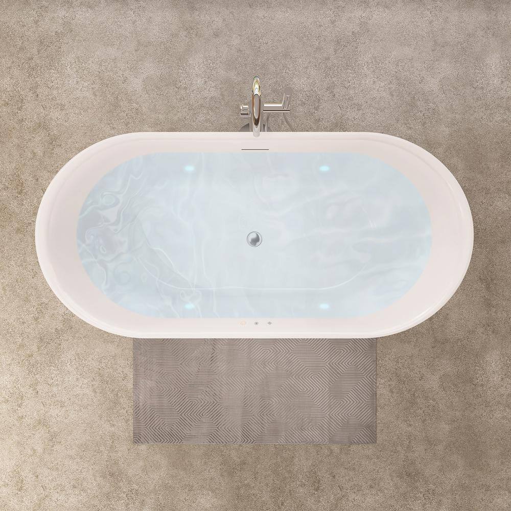 Royce 67" Glossy White Freestanding Acrylic Soaking Bathtub