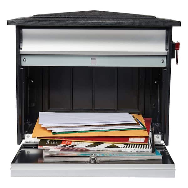 Mailsafe Medium, Aluminum, Locking, Wall-Mount Mailbox, Black Mailsafe Medium, Aluminum, Locking, Wall-Mount Mailbox, Black