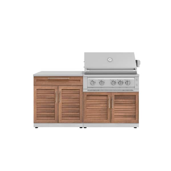NewAge Products Grove 4-Piece 68 in. W x 49.5 in. H x 24 in. D Outdoor Kitchen Cabinet Set with Countertop