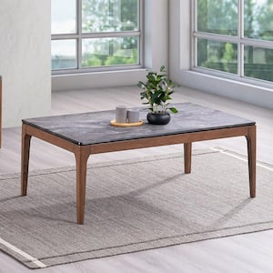 Bevis 47.24 in. Walnut Rectangle Wood Coffee Table