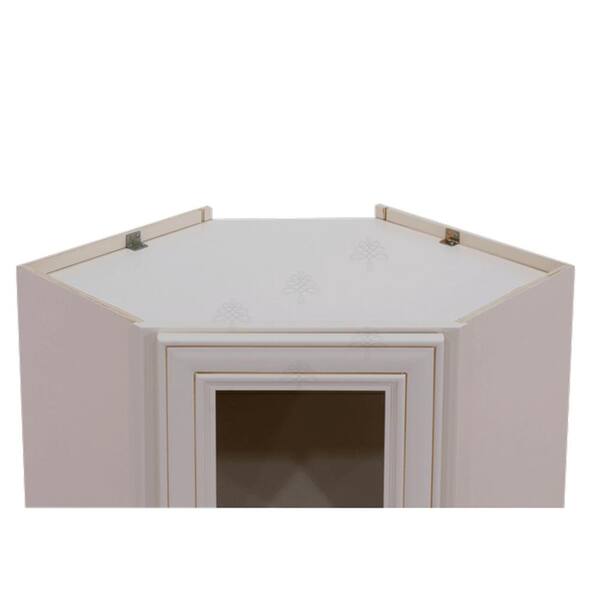 LIFEART CABINETRY Princeton Assembled 24 in. x 36 in. x 12 in. Wall Diagonal Mullion Door Cabinet with 2 Doors in Creamy White